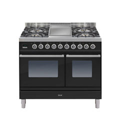 ILVE PDW100FE3 Roma Dual Fuel Freestanding Range Cooker Gloss Black